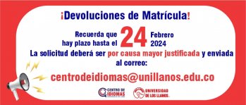 SOLICITUDES DE DEVOLUCIÓN DE MATRÍCULAS 2024-1